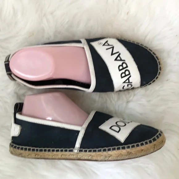 Dolce & Gabbana Canvas Slip On Loafers Blue & White Mens Size 6 Dolce&Gabbana Loafer Canvas Casual Shoes for Men for sale | eBay main image 3